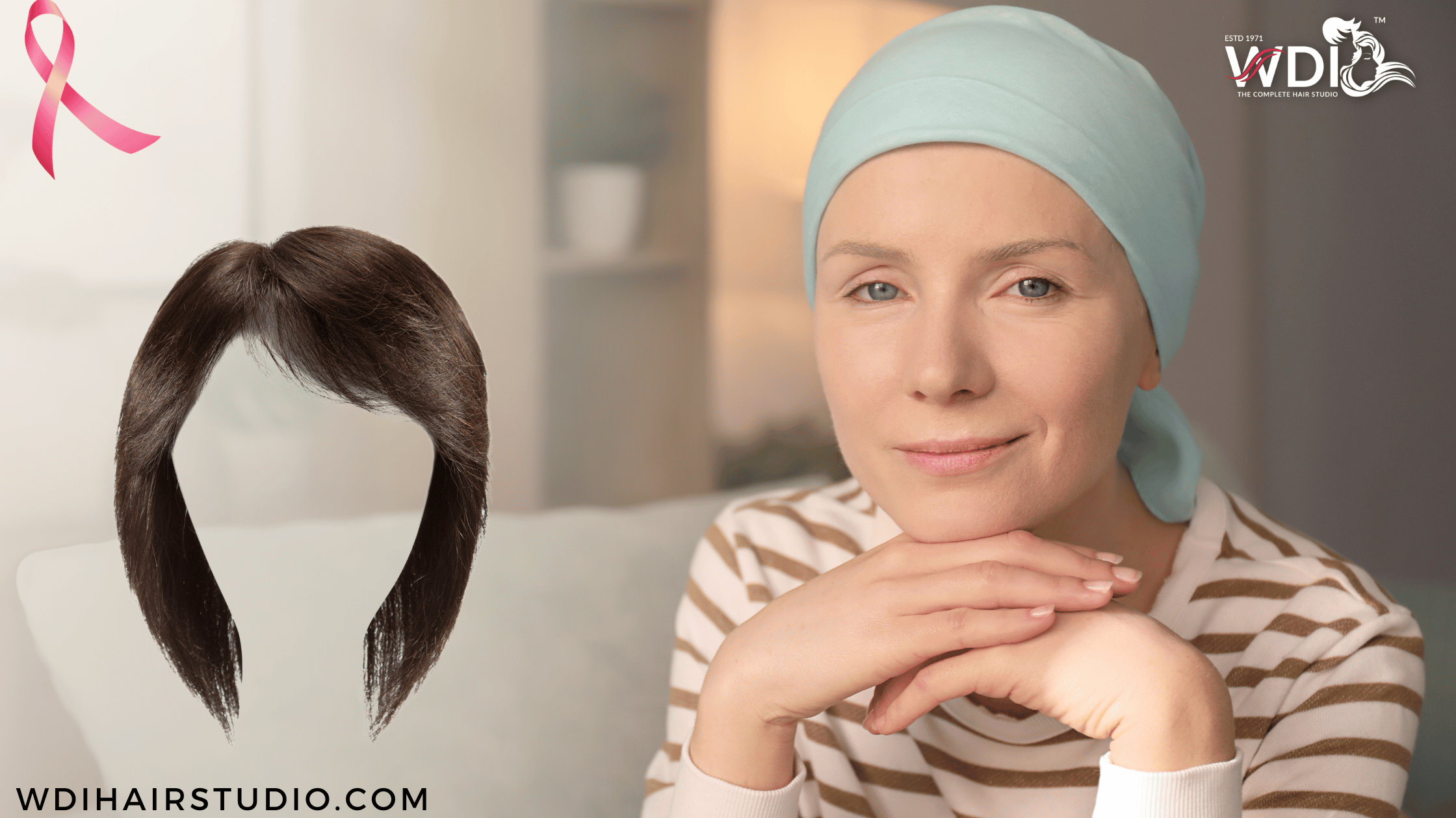 Women wearing chemo wigs